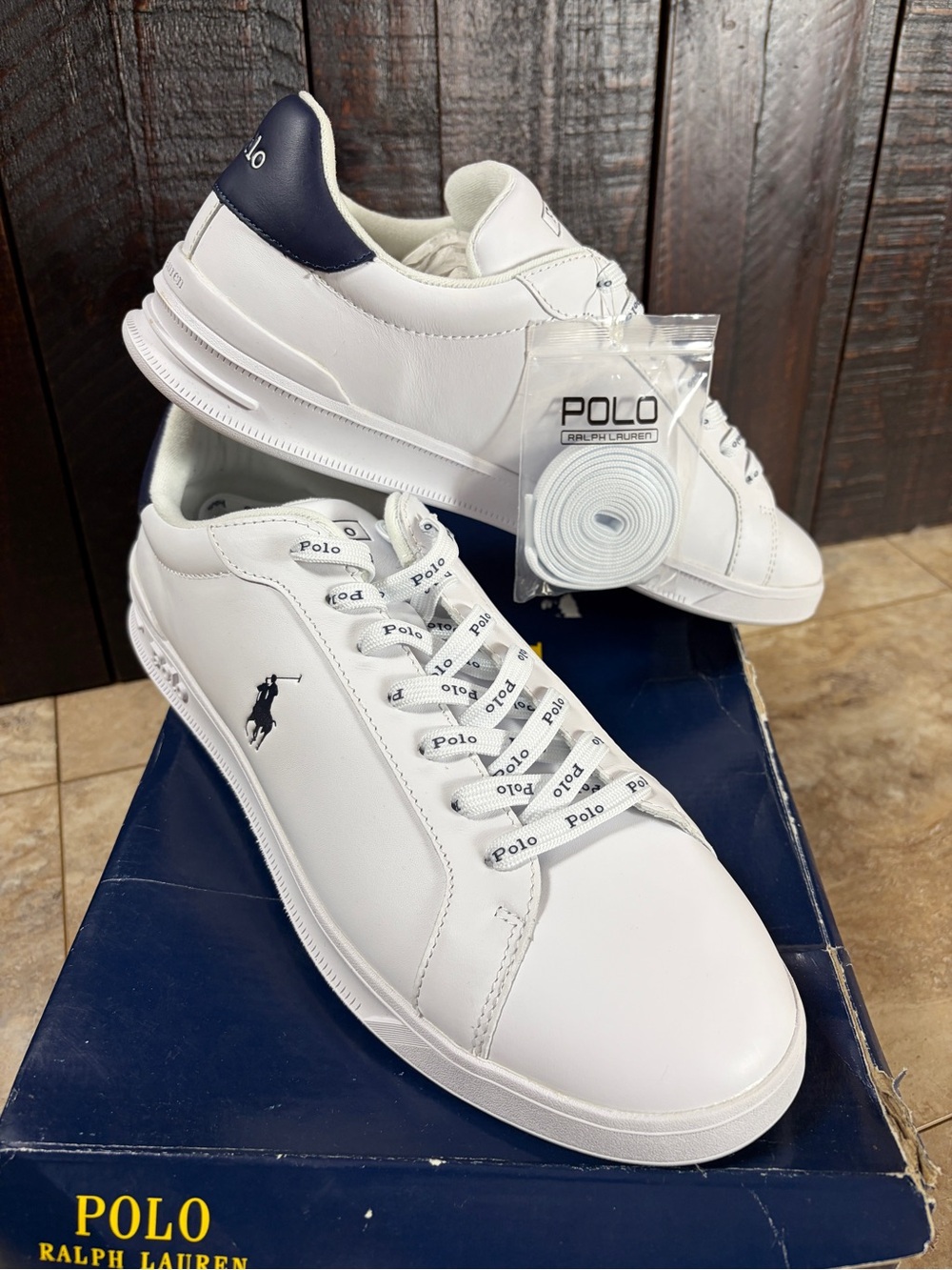Mismatch sizes Polo by Ralph Lauren Men's Heritage Court II Leather Sneaker